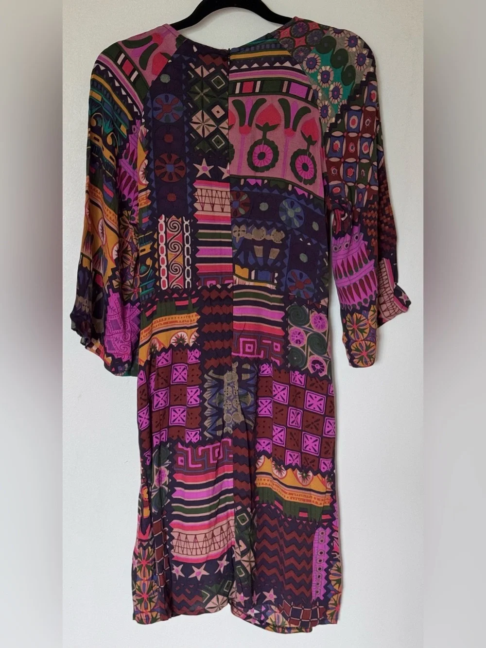 Desigual Multicolor Geometric & Floral Print Dress — Purple, Pink, Green, Orange - Picture 5 of 10